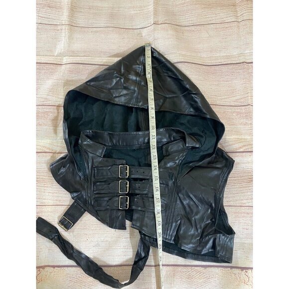Unbranded Women's Black Faux Leather Cosplay Costume Hood - OS - Picture 3 of 7